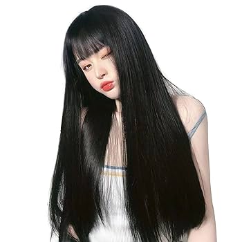 Amazon.co.jp: Villo ウィッグ ロング ストレート ウイッグ 黒髪